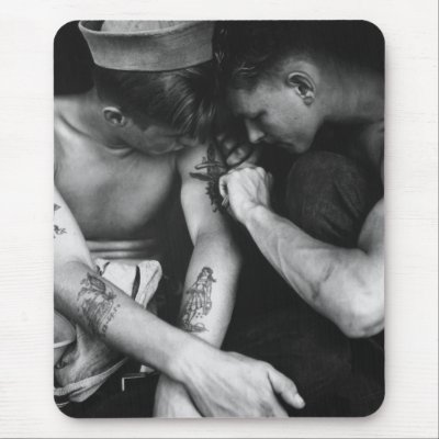 Vintage gay interest hunk sailors with tattoos mouse pads by gay interest