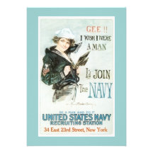 Vintage Gee I wish I were a man Poster Invitations