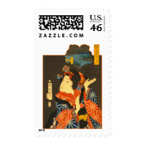 Vintage Geisha Postage Stamps