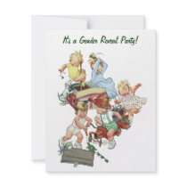 Vintage Gender Reveal Baby Shower Party Invitation