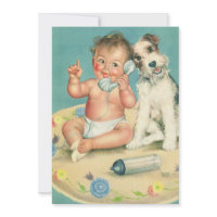 Vintage Gender Reveal Baby Shower Party Invitation