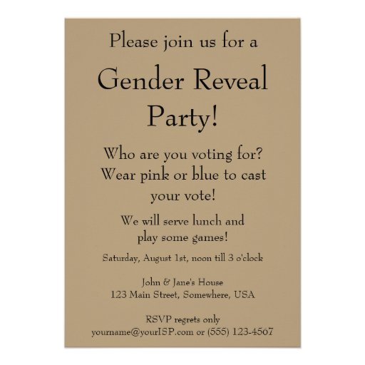 Vintage Gender Reveal Baby Shower Party Invitation