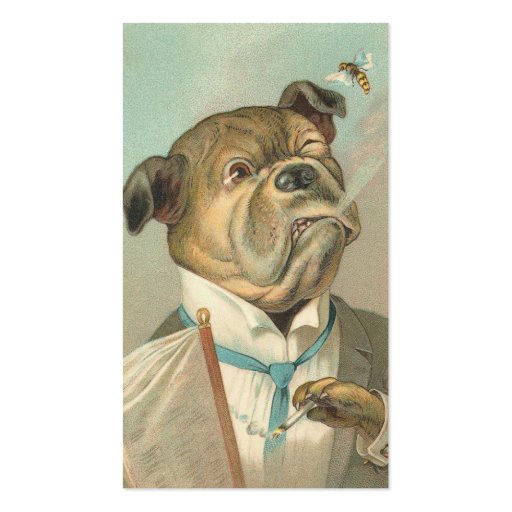 Vintage Gentleman Dog Business Cards (back side)