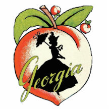 Vintage Georgia Peach Silhouette Southern Bell Photo Cutout
