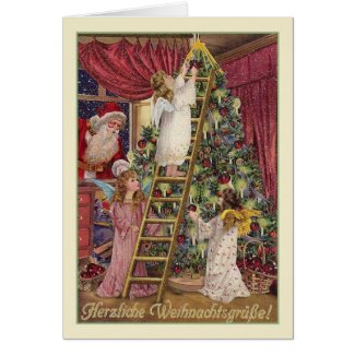 Vintage German Angels Christmas Card