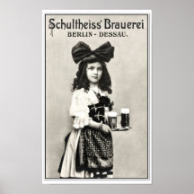 Vintage German Berlin beer brewery photo ad Poster