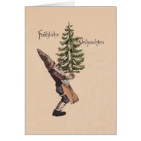 Vintage German Gnome Christmas Card