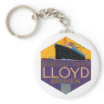 Vintage German Ocean Liner Image keychains