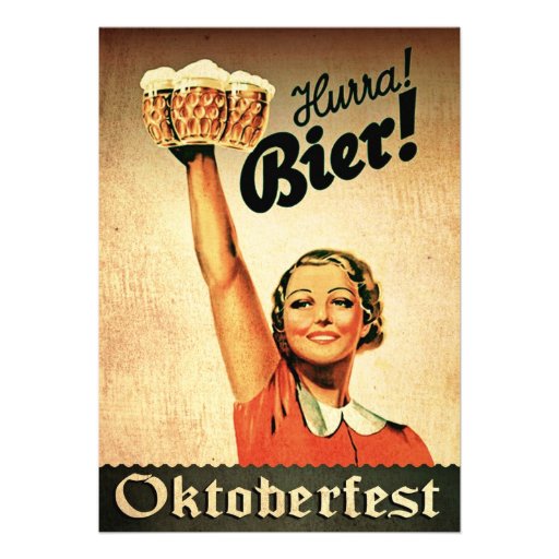 Vintage German Oktoberfest Custom Invitation (front side)