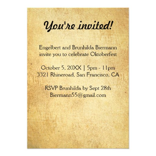 Vintage German Oktoberfest Invitation