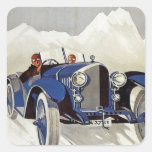 Vintage German Road Race Ad Square Stickers