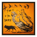 Vintage Ghosts, Crows, Bats, Cat Halloween Party Card