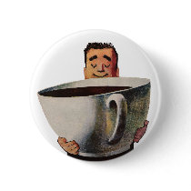 Vintage Giant Cup of Coffee Buttons