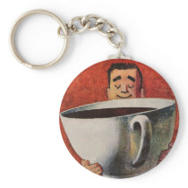 Vintage Giant Cup of Coffee Key Chains
