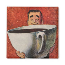 Vintage Giant Cup of Coffee Magnet