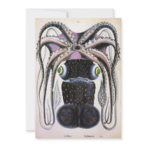 Vintage Giant  Octopus Invitation