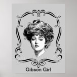 Vintage Gibson Girl Art Poster