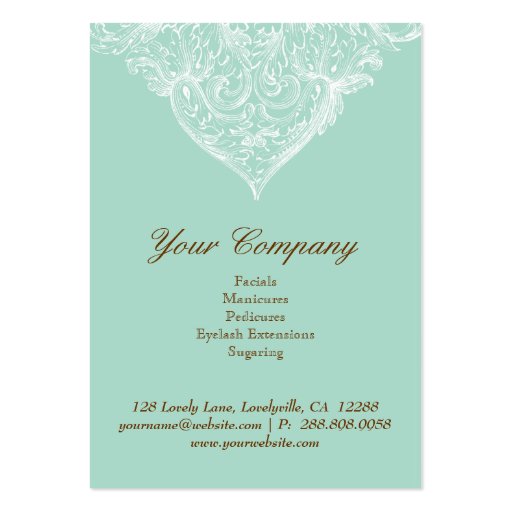 Vintage Gift Card Spring Green Acanthus Business Card Template (back side)