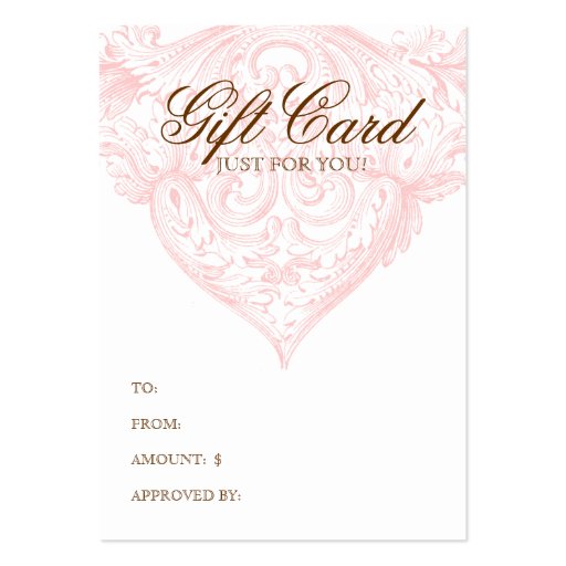 Vintage Gift Card Spring Pink Acanthus Business Card