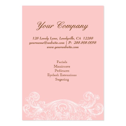 Vintage Gift Card Spring Pink Acanthus Business Card (back side)