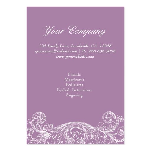 Vintage Gift Card Spring Purple Acanthus Business Card (back side)