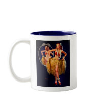 Vintage Gil Elvgren Hula Hawaiian Pin UP Girl Mug