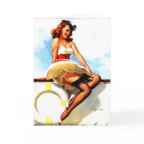 Vintage Gil Elvgren Sailor Nautical Pin up Girl
