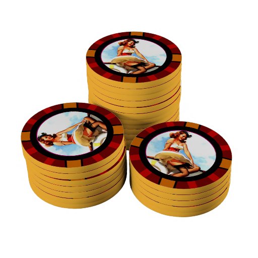 Girl poker chips