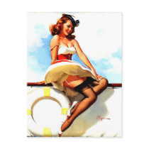 Vintage Gil Elvgren Sailor Nautical Pin up Girl