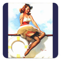 Vintage Gil Elvgren Sailor Nautical Pin up Girl