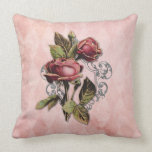 Vintage Gilded Roses Pillow pillows