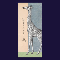 Vintage Giraffe and Okapi Invitations invitations
