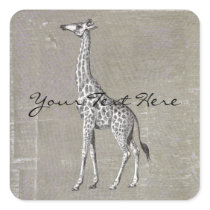 Vintage Giraffe Sticker