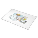 Vintage Girl and Cat Placemats