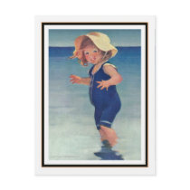 Vintage Girl at Seaside by Jessie Willcox Smith Postcard
