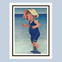 Vintage Girl at Seaside by Jessie Willcox Smith postcards