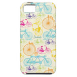 Vintage Girl Bright Colors Bike Pattern Iphone 5 iPhone 5 Covers