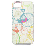Vintage Girl Bright Colors Bike Pattern Iphone 5 iPhone 5 Cover