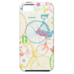Vintage Girl Bright Colors Bike Pattern Iphone 5 iPhone 5 Cover