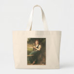 Vintage Girl Knitting Canvas Bag