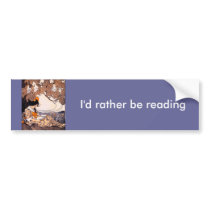 Vintage Girl Reading Under a Tree Bumper Stickers