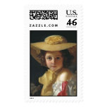 Vintage Girl wearing Hat Postage