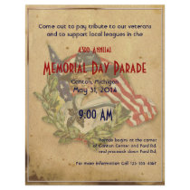 Vintage Girl with Flags Memorial Day Custom Flyer