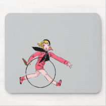 Vintage Girl With Hoop mousepads