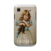 Vintage Girl with Kitten Samsung Galaxy Cover