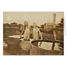 Vintage girls at play card