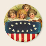 Vintage Girls Round Magnet magnets