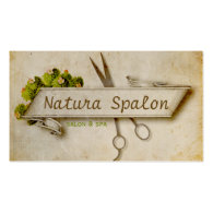 vintage girly hair stylist scissors natural paper business cards