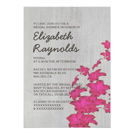 Vintage Gladiolas Bridal Shower Invitations