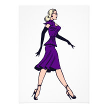 Vintage Glamor Girl Retro Blonde Pinup Office Lady Announcement